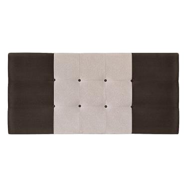Imagem de Painel Estofado Nina 195 cm Para Cama Box Quarto Casal King Size Suede Marrom/Bege 