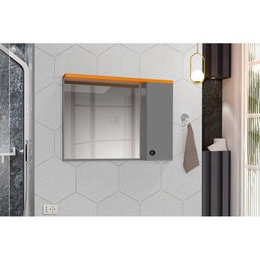 Imagem de Espelheira Para Banheiro Armário Suspenso Madri Cinza