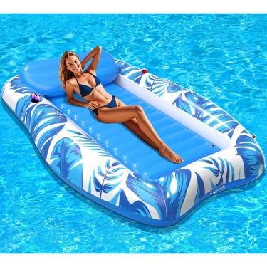 Imagem de Piscina de bronzeamento inflável LanAqua 2025 grande para adultos azul