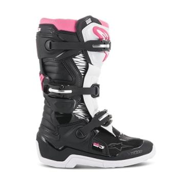 Imagem de Alpinestars Stella Tech 3 Botas femininas para motociclista, equipamento off-road certificado CE, proteção de motocross durável e leve, 38, preto/branco/rosa