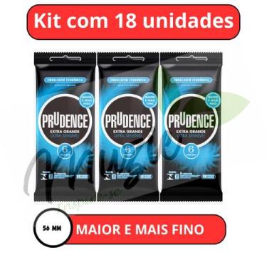 Imagem de Kit 18 Preservativo Camisinha Extra Grande Ultra Sensível Prudence emb