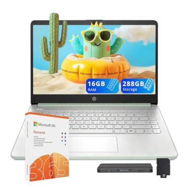 Imagem de HP Stream Laptop HD de 14 polegadas para estudantes e empresas, processador Intel N150, 16 GB de RAM, Intel Graphics, 288 GB de armazenamento (128 GB UFS+conjunto de estação de ancoragem de 160 GB), 1