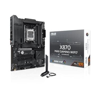 Imagem de ASUS Soquete para placa-mãe X870 MAX Gaming WIFI7 AMD AM5 (Ryzen 9000, ATX, memória DDR5, PCIe 5.0, WiFi 7, Aura Sync, slot PCIe Q-Release, CEC Tier II)