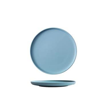 Imagem de Prato de serviço Pratos de jantar de porcelana pratos redondos multicoloridos prato de servir de cerâmica para salada de bife e macarrão restaurante festa família pratos de servir pratos (cor: 1