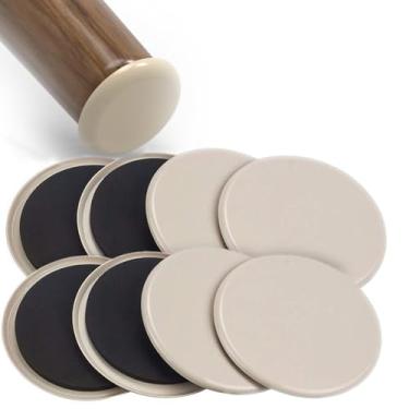 Imagem de 8 peças deslizantes para móveis – 8 peças – 8,5 cm móveis móveis móveis deslizante pernas protetores de chão – mova seus móveis com facilidade e segurança