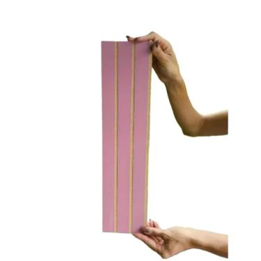Imagem de Kit 100 Placas Painel Ripado Revestimento de Parede MDF 45x11 Decorativo Moderno Envio Imediato (Kit - 75 Placas,Rosa)