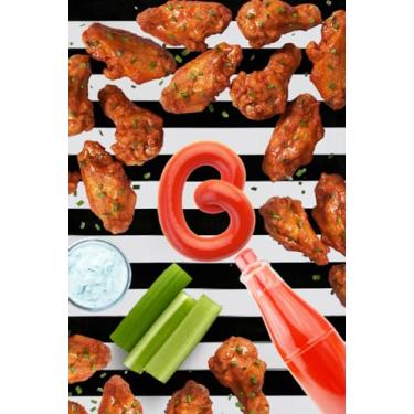 Imagem de B: Monogram Initial B Notebook for Chicken Wing Lovers, Black and White Stripes 6 x 9: Hot Wings Journal
