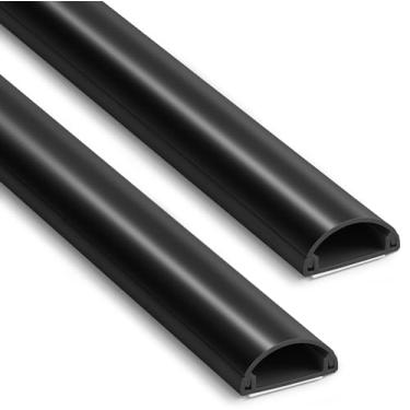 Imagem de ZhiYo Capas de cabo para fios na parede, 215.9 cm (6 x C 14.5.1 cm) hider de cabos para esconder 1-2 cabos, capas de fio de PVC para cabos na TV de montagem na parede em casa ou escritório, preto L 2