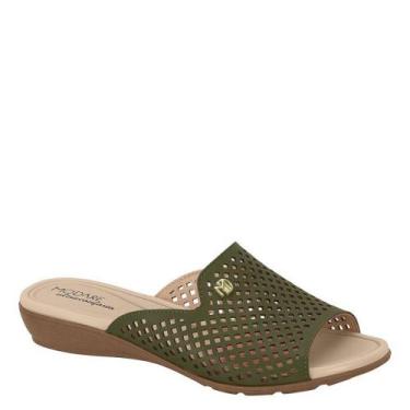 Imagem de Tamanco Anabela Slide Feminino Modare Conforto 7127.258, Oliva napa, 3