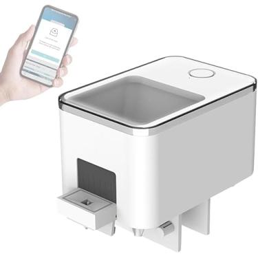 Imagem de Alimentador Automático de Peixes WiFi 100ML Grande Capacidade Controle via APP do Celular Monitoramento Remoto Timer Multi-Segmento Anti-Aglomerado Projeto Transparente Instalação Fácil Adequado para