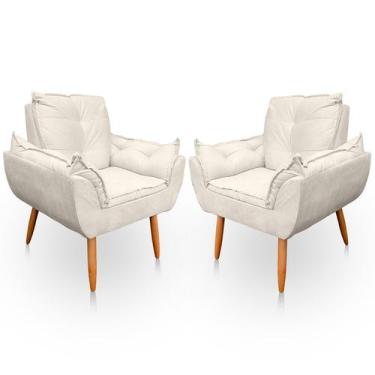Imagem de Kit 2 Poltrona Opala para Sala e Quarto Suede - LH Decor - Los Hermano