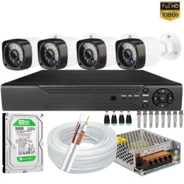Imagem de Kit Full Hd 4 Câmeras Segurança 1080p 2mp Dvr 8 Canais com Acesso Inte