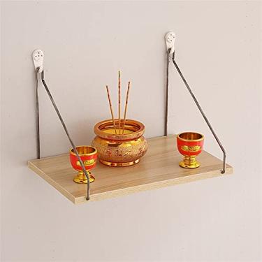 Imagem de Nichos de Buda Mandir, estátuas de Buda montadas na parede, mesas de exibição e adoração, deus da riqueza, prateleira, bodisatva guanyin, queimador de incenso de Buda, mesa de oferta pequena simples