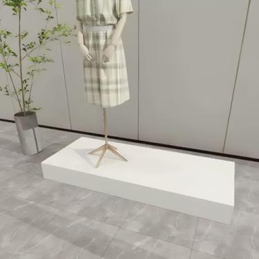 Imagem de Suporte de pedestal de exibição retangular, suporte de base de plataforma de loja nupcial, manequim/sapato/bolsas/figuras para exibição de eventos, para loja de roupas e boutiques (140 x 40 x 10 cm)