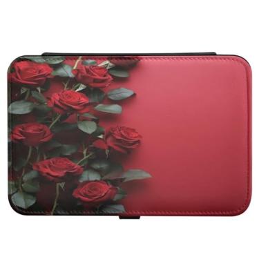 Imagem de Burbuja Caixa de joias de viagem de rosas para presente para mulheres e meninas, estojo de joias portátil de couro PU organizador para brincos, anéis, colares e pulseiras