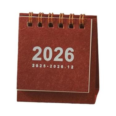 Imagem de Mini Calendário De Mesa 2026 Simples Criativo Com Espiral, Pequena Dec