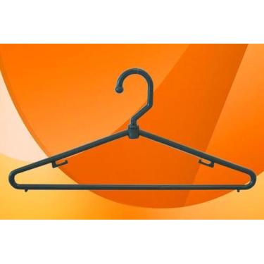 Imagem de KIT Cabide Plástico Giratório Fino Preto - MMF