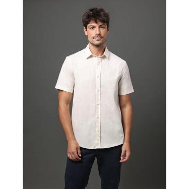 Imagem de Camisa Masculina Linen Cotton Calvin Klein Jeans - Off White-Masculino
