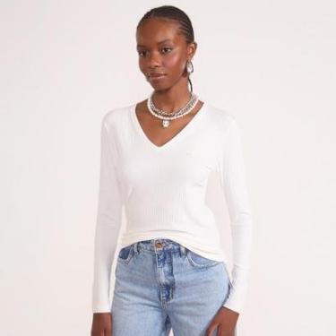 Imagem de Blusa Canelado Colcci Gola V Feminino-Feminino