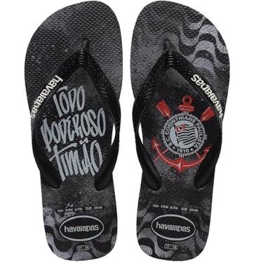 Imagem de Chinelo Masculino Havaianas Top Times Corinthians Preto-Masculino