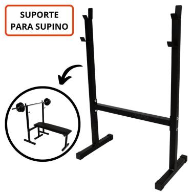 Imagem de Suporte Cavalete de Descanso para Barras de Supino, Agachamento e Rosca-Unissex