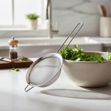 Imagem de Peneira Nádia Home&Co 5x14x20cm INOX Prata Utensílio de Cozinha para P