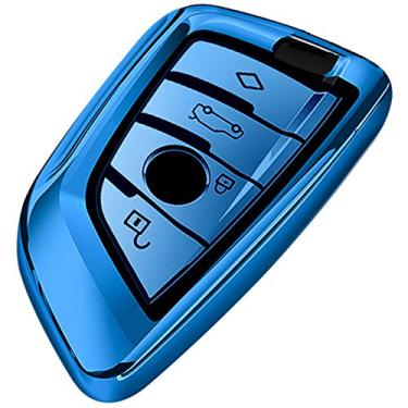 Imagem de Intermerge Capa BMW X1 X3 X5 X6 Series 1 2 5 7 Key Fob - Capa azul TPU
