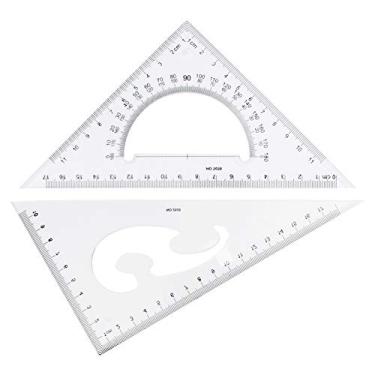 Imagem de Conjunto de régua triangular Utoolmart conjunto de ferramentas de geometria matemática conjunto de régua grande triângulo conjunto quadrado kit de ferramentas de desenho para desenho e desenho de matemática 1 peça 20 cm faixa de medição 1 peça