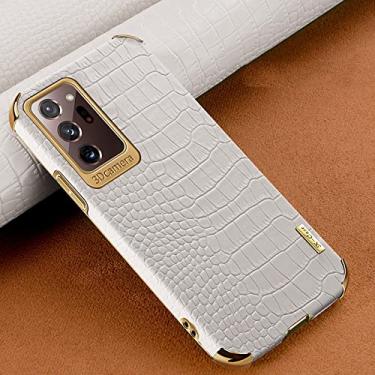 Imagem de Capa de telefone com textura de crocodilo para Samsung Galaxy Note 20 Ultra S21 S20 S10 Plus A72 A52 A51 A71 A50 A70 Capa de suporte magnético, branca sem suporte, para Galaxy S21 Ultra