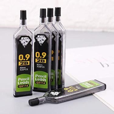 Imagem de 1 refil de chumbo 0,9 mm 2B, grafite mecânico resistente à ruptura, 30 por tubo, HB 2B 2H 0,3/0,5/0,7/0,9 mm