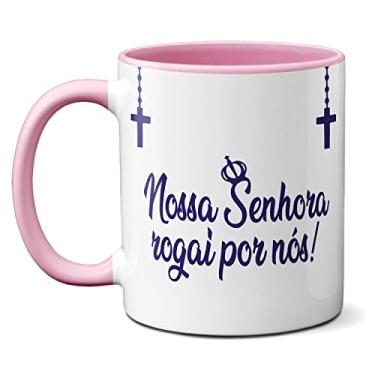 Imagem de Caneca Rosário Nossa Senhora Aparecida Rogai Por Nós Terço (Rosa)
