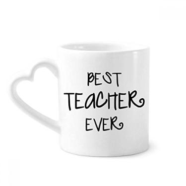 Imagem de Best Teacher Ever Words Quotes Caneca de café cerâmica copo de coração de vidro