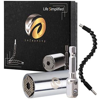 Imagem de Ferramenta de soquete universal - Extensão de broca flexível com adaptador de furadeira elétrica para reforma doméstica, construção, bricolage e carpintaria - Presente legal e útil para homens -