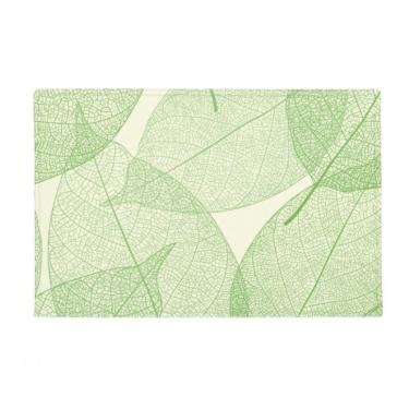 Imagem de DIYthinker Tapete antiderrapante para porta de banheiro com estampa de folhas brancas verdes