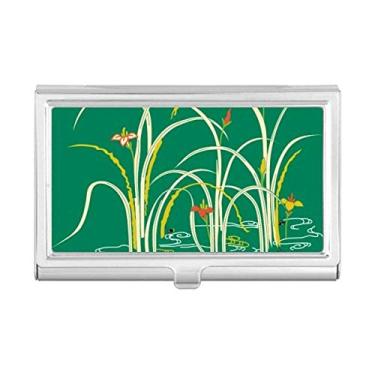 Imagem de Caixa de bolso com suporte para cartão de visita com água da cultura verde pintura