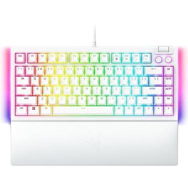 Imagem de Razer Teclado mecânico para jogos BlackWidow V4 75%: Design Hot-swappable - Compacto e Durável - Interruptores Táteis Laranja - Chroma RGB - Rolo MF e Teclas de Mídia - Descanso de pulso confortável - Branco