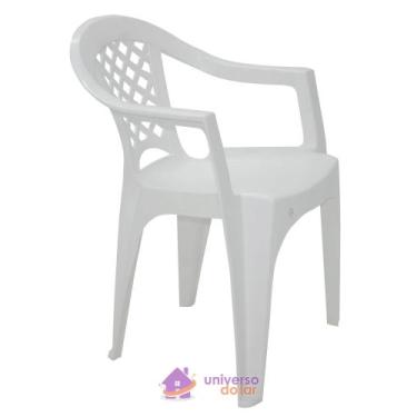 Imagem de Cadeira Tramontina Iguape Basic Com Braços Em Polipropileno Branco
