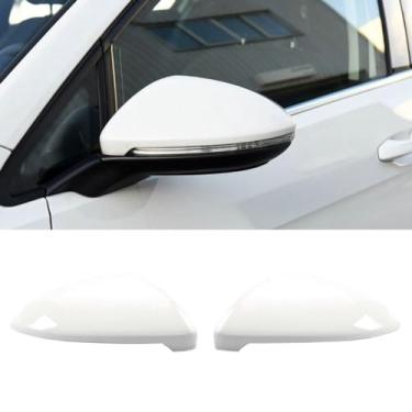 Imagem de Tampa do espelho retrovisor esquerdo + direito tampas de espelho lateral para VW Golf GTI MK7 2015 2016 2017 2018 2019 2020 2021 branco