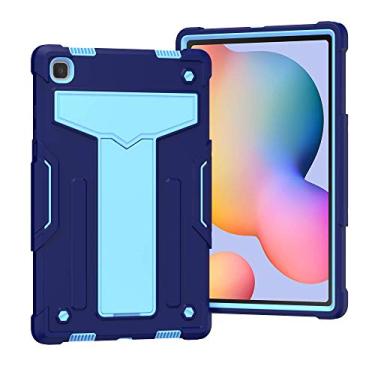 Imagem de Epicgadget Capa para Samsung Galaxy Tab A7 10.4 SM-T500/T505/T507/T503 (2020) - Capa protetora híbrida resistente à prova de choque com suporte (azul marinho/azul claro)