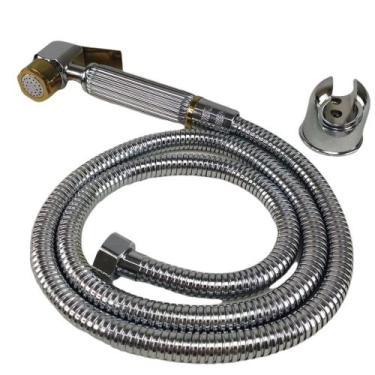 Imagem de Ducha Higienica Luxo de mao Suporte Intimo Chuveirinho Metal Cromo Ban