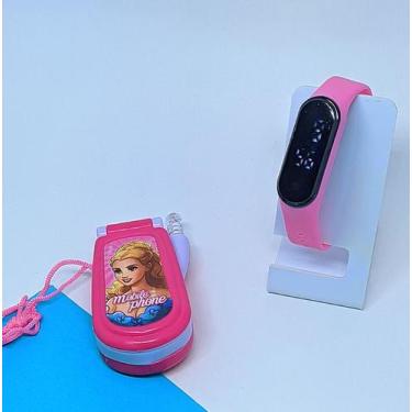 Imagem de Kit Relógio Infantil Digital Menina Prova água Natação Sports Watch + 