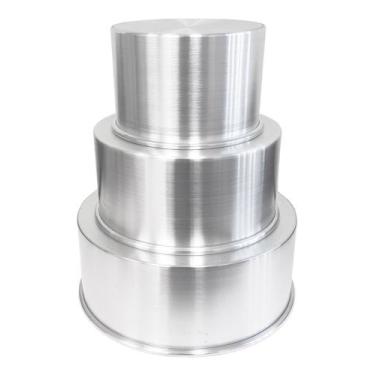 Imagem de JOGO 3 Peças  Assadeira Bolo REDONDA 10 cm 10 -15 -20  Aluminio - Alum