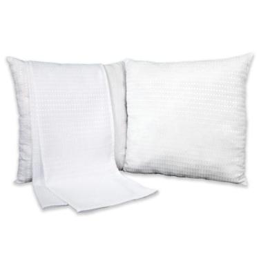 Imagem de Kit peseira QUEEN com 2 Capas de Almofadas 40x40cm Piquet - Rafaloro, 