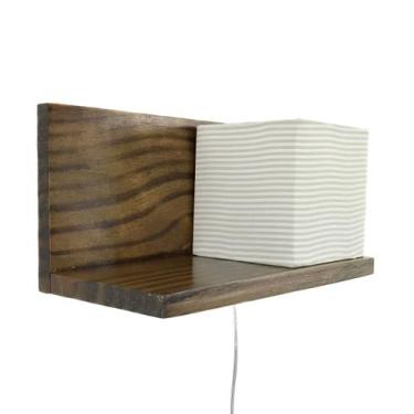 Imagem de Arandela Prateleira Escura Cubinho Bege Quarto Bebê Infantil Menino Me