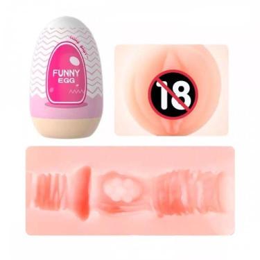 Imagem de Egg Masturbador Masculino Ovinho Estimulador Peniano Formato Vulva  - 