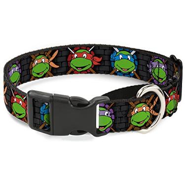 Imagem de Coleira para cães martingale Tartarugas Ninja Expessions Battle Gear Cinza Multicolorido 38 a 66 cm 2,5 cm de largura