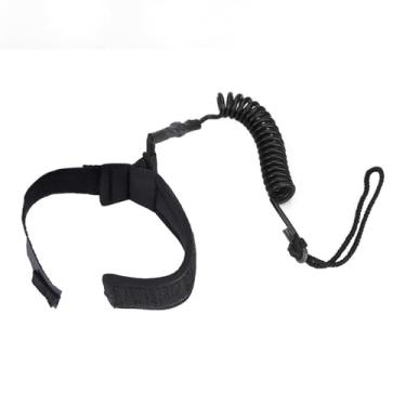 Imagem de Corda de Prancha de Surf Trela Elástica Enrolada para Bodyboard Float Prancha Paddle Ajustável Pulso/tornozelo Bondage Acessórios de Surf (Preto)