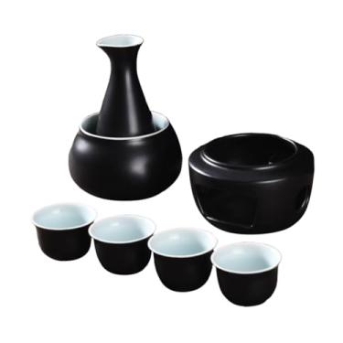 Imagem de Ｂｅｓｇａ Conjunto de saquê de cerâmica, copos com aquecedor, bebida de saquê, garrafa de saquê, copos criativos de cerâmica de porcelana tradicional para,