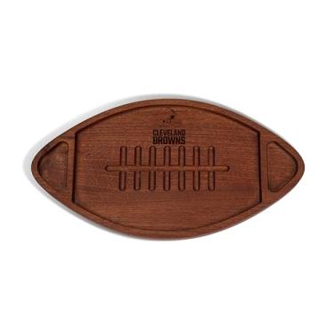 Imagem de The Memory Company | Licenciado NFL Acacia Team Football with Triangles Serving Board, Cleveland Browns
