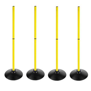 Imagem de ASENVER Conjunto de bastões de agilidade de futebol com mastro de velocidade de treinamento esportivo destacável com base de borracha equipamento de traning esportivo (3,3 pés, pacote com 4)